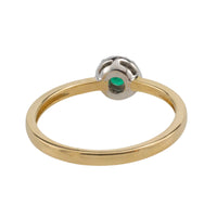 Vintage emerald and diamond cluster ring-engagement rings-The Antique Ring Shop