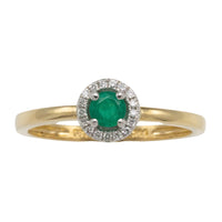 Vintage emerald and diamond cluster ring-engagement rings-The Antique Ring Shop