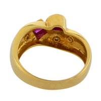 Ruby and diamond ring in 18 carat gold-Vintage Rings-The Antique Ring Shop
