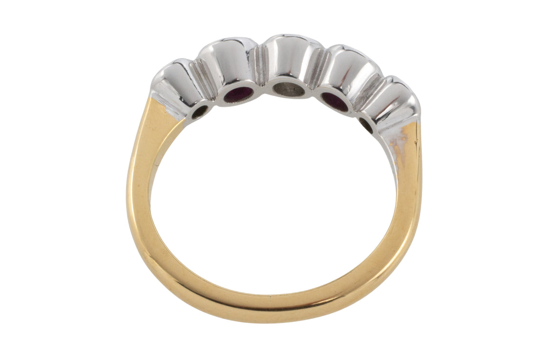 Ruby and diamond ring in 18 carat gold-engagement rings-The Antique Ring Shop