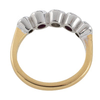 Ruby and diamond ring in 18 carat gold-engagement rings-The Antique Ring Shop