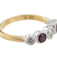 Ruby and diamond ring in 18 carat gold-engagement rings-The Antique Ring Shop