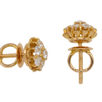 Old cut diamond cluster ear studs-Earrings-The Antique Ring Shop