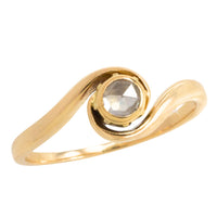 Vintage 14 carat rose diamond solitaire swirl ring