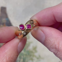 Ruby and diamond ring in 18 carat gold