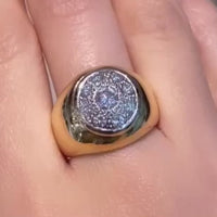 18 karaat wit en geel gouden ring met diamant