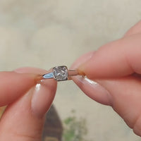 Edwardian old mine cut diamond solitaire ring