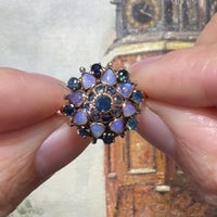 Vintage sapphire and moonstone turban ring