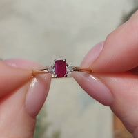 Ruby and diamond ring in 18 carat gold