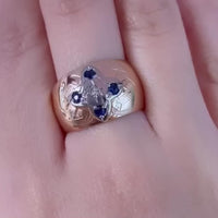 Sapphire and diamond band in 14 carat gold