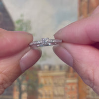 14 karaat witgouden ring met diamanten