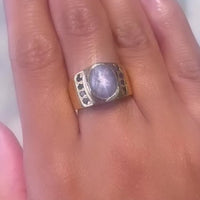 Ster saffier ring in 14 karaats goud