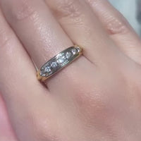 18 karaat gouden band met briljant geslepen diamanten