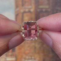 Facet geslepen toermalijn ring van 14 karaat goud