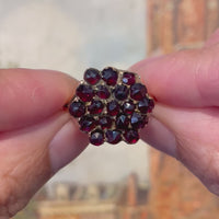 Garnet cluster ring in 14 carat gold