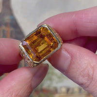 Citrine, yellow sapphire and diamond ring