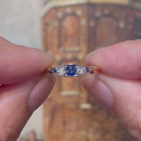 Edwardiaanse ring met saffier en diamant