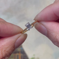 Emerald cut diamond solitaire ring