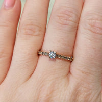 Light brown and brilliant cut diamond ring-engagement rings-The Antique Ring Shop