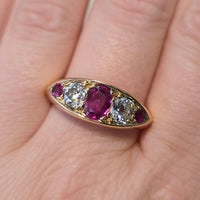 Victorian ruby and old mine cut diamond ring-Antique rings-The Antique Ring Shop