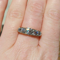 Victorian five stone old European cut diamond ring-Antique rings-The Antique Ring Shop