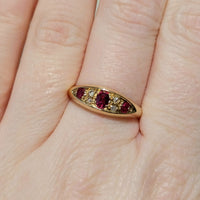 Antique ruby and rose diamond ring from 1915