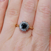 Vintage sapphire and diamond ring-engagement rings-The Antique Ring Shop