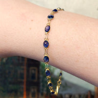 Vintage sapphire bracelet in 14 carat gold-Bracelets-The Antique Ring Shop