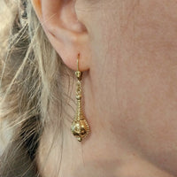 Vintage hanger oorbellen van 14 karaat goud