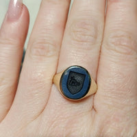 Vintage signet ring with intaglio-gents rings-The Antique Ring Shop