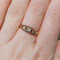 Edwardiaanse robijn en diamanten ring uit 1915