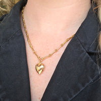 Victorian trombone necklace with locket-Necklaces-The Antique Ring Shop