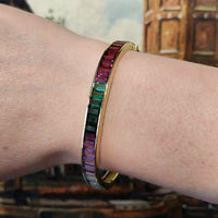 18 carat gold braclet with citrine, garnet, tourmaline and blue topaz-Bracelets-The Antique Ring Shop