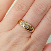 Edwardian old cut diamond gypsy ring from 1912-Antique rings-The Antique Ring Shop