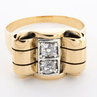 Antique Art Deco ring with old cut diamonds-Antique rings-The Antique Ring Shop