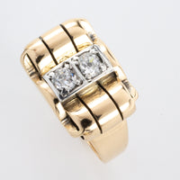 Antique Art Deco ring with old cut diamonds-Antique rings-The Antique Ring Shop