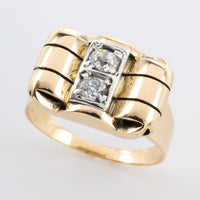 Antique Art Deco ring with old cut diamonds-Antique rings-The Antique Ring Shop