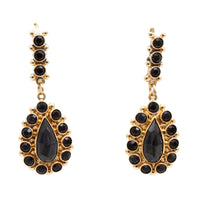 Garnet pendant earrings in 14 carat rose gold-Earrings-The Antique Ring Shop