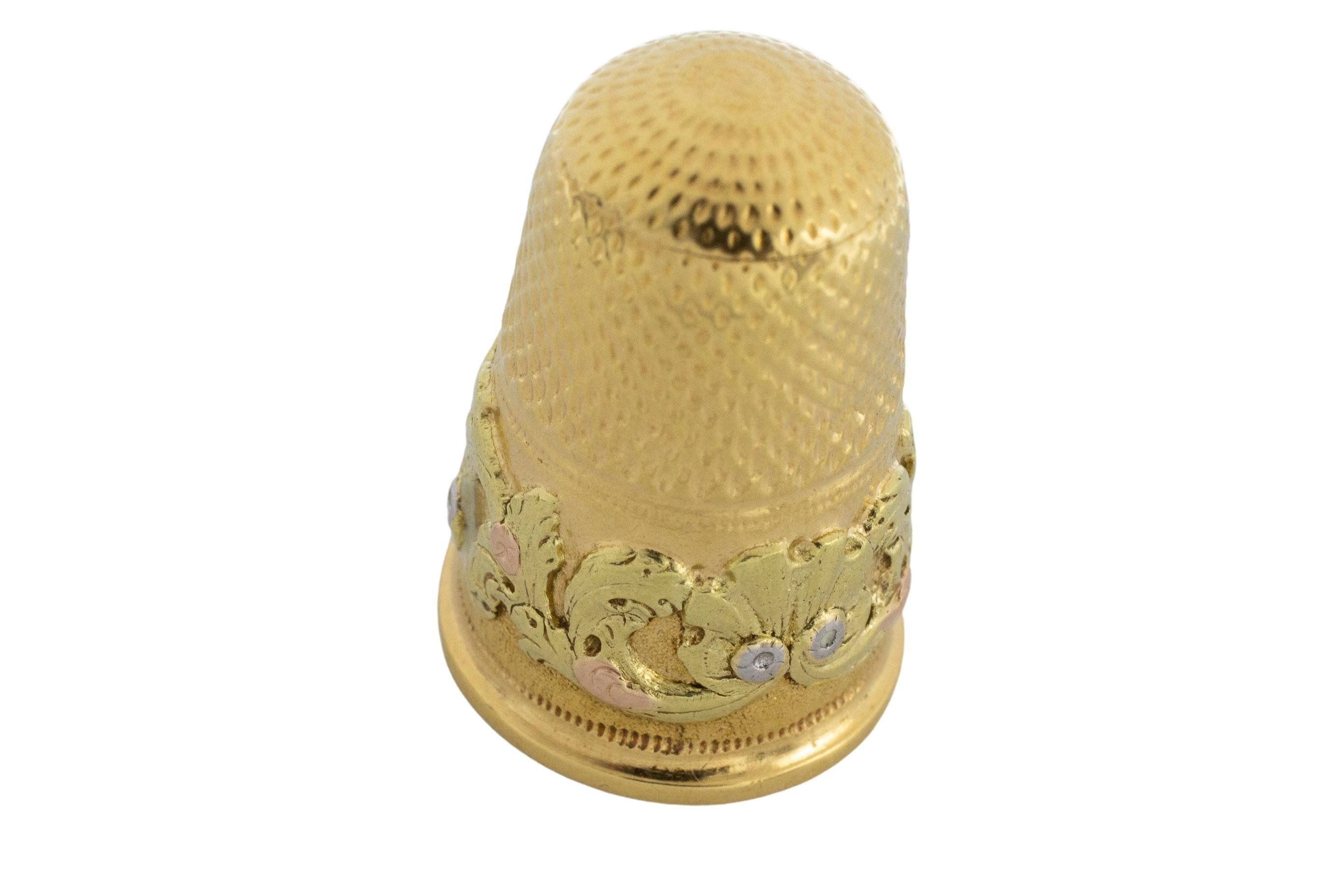Superb Antique Victorian 18 Karat Gold Thimble - Antique Sage