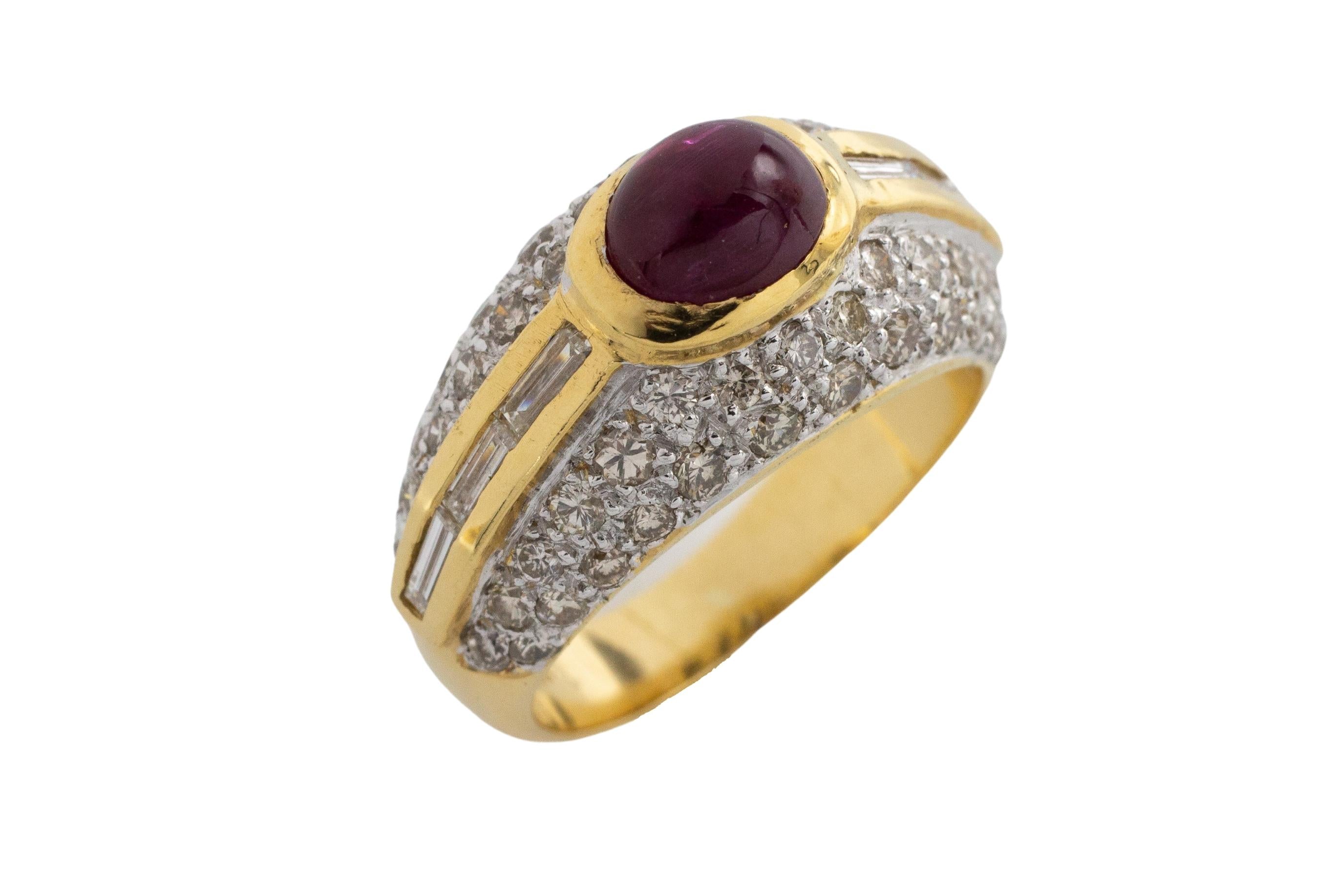 Cabochon ruby and on sale diamond ring