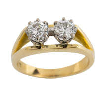 Vintage double diamond ring in 18 carat gold-Vintage & retro rings-The Antique Ring Shop