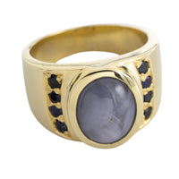 Star sapphire ring in 14 carat gold-Vintage & retro rings-The Antique Ring Shop