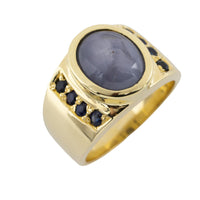 Star sapphire ring in 14 carat gold-Vintage & retro rings-The Antique Ring Shop