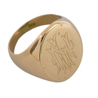 Large heavy antique signet ring from 1910-mens rings-The Antique Ring Shop