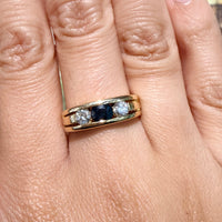 18 carat gold sapphire and diamond ring-Vintage Rings-The Antique Ring Shop