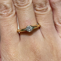 18 carat gold diamond solitaire ring-engagement rings-The Antique Ring Shop