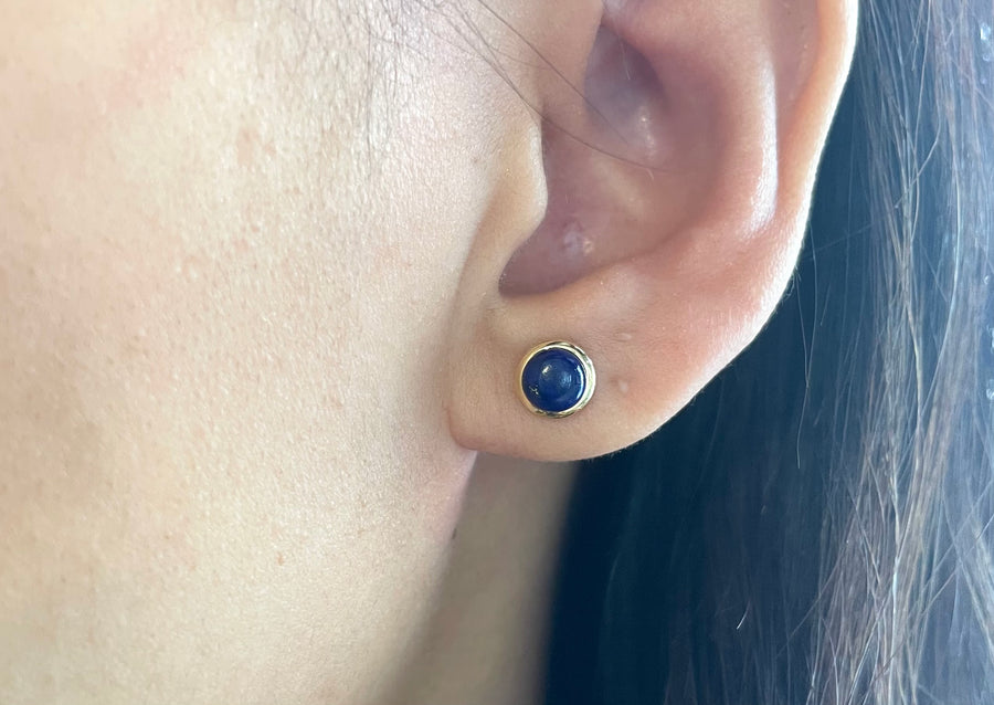 Lapiz studs in 18 carat gold-Earrings-The Antique Ring Shop
