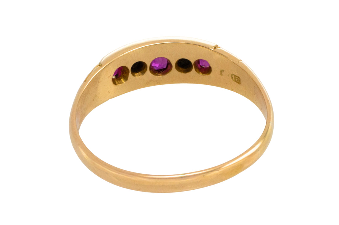 Edwardian ruby and old cut diamond ring from 1913