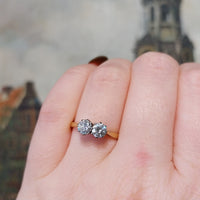 Vintage twin set brilliant cut diamond ring-The Antique Ring Shop