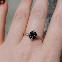 Vintage 14 carat gold sapphire and diamond ring-Vintage Rings-The Antique Ring Shop